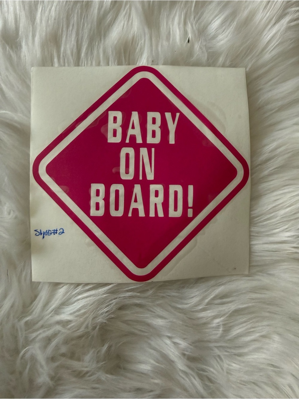 Baby On Board Car Decal Sign - Pink
